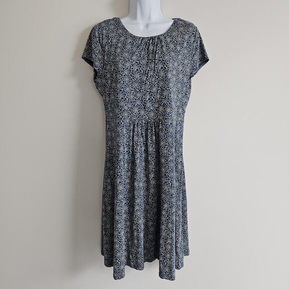 Seasalt Cornwall Dress Womens 14 Blue Cactus Floral Carnmoggas A Line Outdoor - Picture 1 of 8